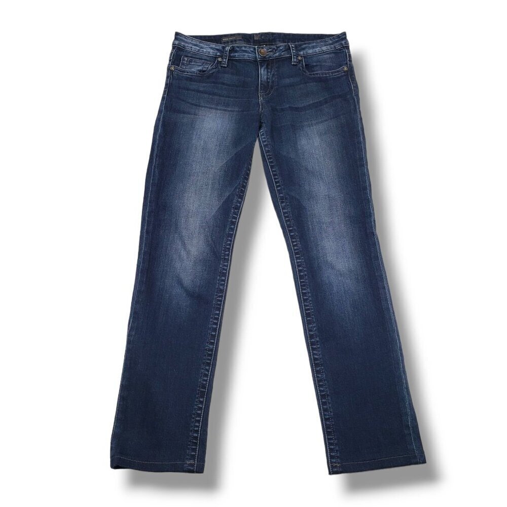 Kut from the Kloth Stevie Straight Leg Jeans Womens 8 Hemmed Mid Rise - Picture 1 of 11